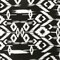 Basic Black-White Ikat Aztec Printed Rayon Challis Woven Fabric By the Yard
